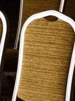 Row of chairs ready for a meeting or an event at Mercure Gloucester Bowden Hall Hotel