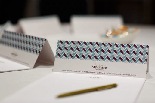 Mercure-branded notepaper arranged ready for a meeting at Mercure Bristol The Grange North