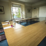 Cedar meeting room ready for a meeting at Mercure Bristol North The Grange Hotel with views out of the window