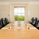 Image of the chestnut meeting room at Mercure Bristol North The Grange Hotel with a view out of the window
