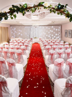 the park suite set for a wedding ceremony at Mercure Bristol North The Grange Hotel